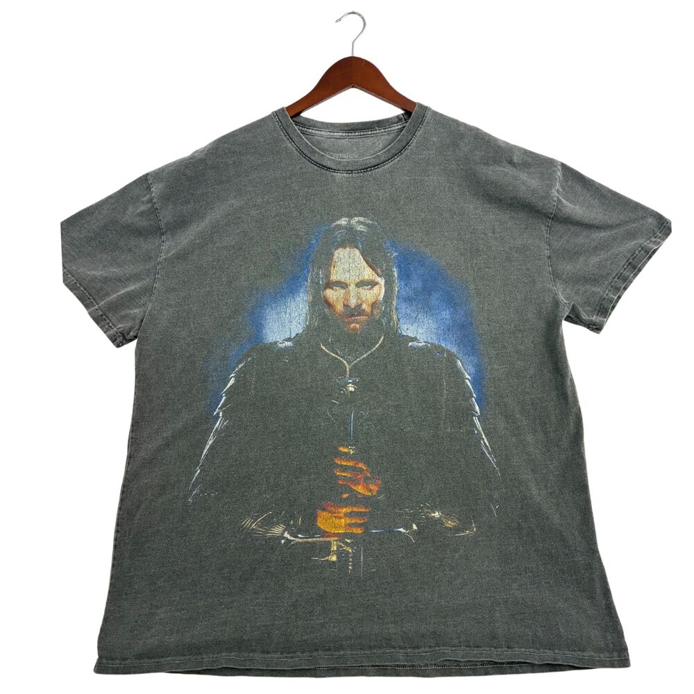American Fighter Mens Large Gray Graphic T Shirt Jesus Sword Cross Christian Tee
